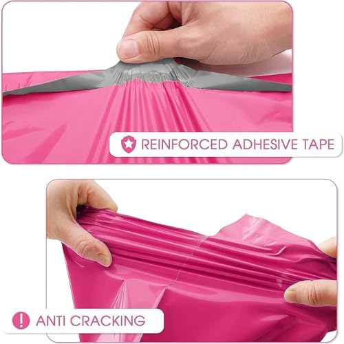 Metronic Poly Mailers 12x15.5 100 Pack Pink Medium Clothing Shipping Bags - Image 3