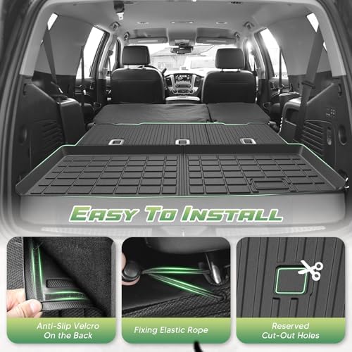 Cartist Floor Mats for 2015-2020 Chevy Tahoe & GMC Yukon Denali | SLE | SLT (7 Seats, Not for Yukon XL), All Weather Cargo Liner for Tahoe Accessories, Heavy Duty TPE Car Mats, Car Accessories - Image 5
