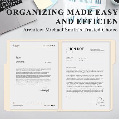 Manilla Folders 8.5 x 11, Manila File Folders 1/3-Cut Letter Size - Image 4