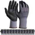 LOCCEF Safety Work Gloves MicroFoam Nitrile Coated-12 Pairs,Seamless Knit Nylon Gloves,Home Improvement,Micro-Foam Gloves by LOCCEF