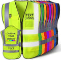 Custom Safety Vest for Men with Logo Customizable High Visibility Reflective Safety Vest with Pockets Adult Unisex by SIMIEEK
