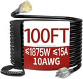 Skrizcable100 FT 10 Gauge Extension Cord Outdoor, Black Power Cord by Skrizcable