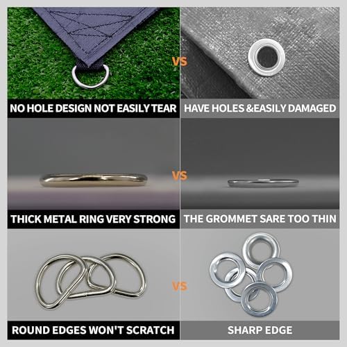 TARPAL Black Tarp 20x20 Feet Tarps Heavy Duty Waterproof 14mil D-Ring Tarp - Image 5