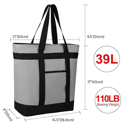 Insulated Reusable Tote Bag for Grocery Shopping for Women/Men, Pizza/Food - Image 2