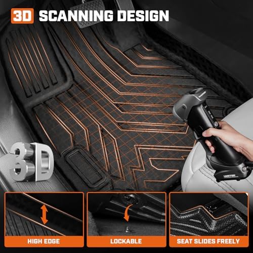 Mixsuper Passport Floor mats-Floor Mat & Cargo Liner for Honda Passport 2026,All Weather TPE Rubber Floor Liners Protection for Passport Accessories,Full Set Anti-Slip Car Mats,Black - Image 2