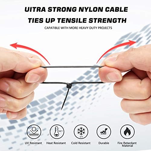 Cable Zip Ties, 250PCS Multi-Purpose Nylon Zip Ties, 4 Inch Self Locking Cable Ties,Self-Locking Wire Ties used for home, garden, garage,indoor and outdoor.Black Cable Ties - Image 3