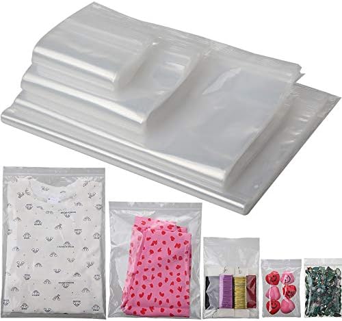 Zonon 100 Pcs Clear Reclosable Zipper Storage Bags Resealable Poly Bag, S by Zonon