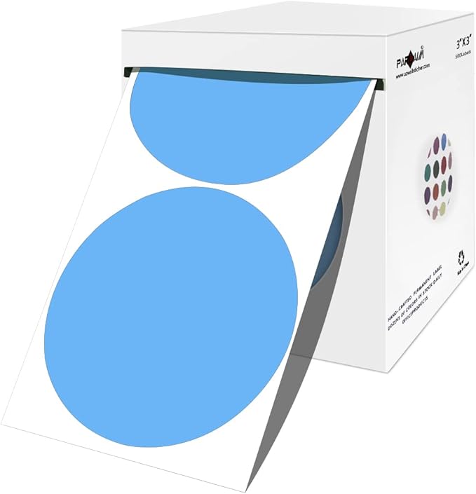 PARLAIM 3 Inch Round Color-Code Dot Stickers, 500 Color Coding Circle Labels by PARLAIM