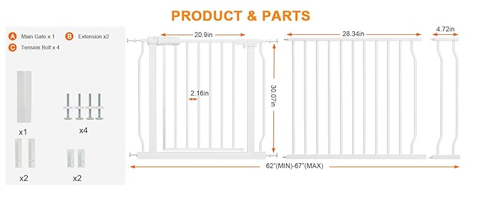 Extra Wide Baby Gate Extra Tall Dog Gate - Image 2