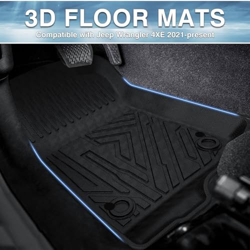 Mixsuper Floor Mats for Jeep Wrangler 4XE 4 Door 2021-2026 (Not fits JL/JK) - Image 2