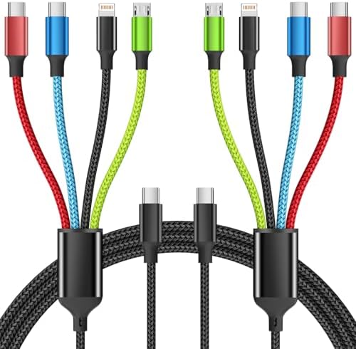 USB C Multi Charging Cable, 4 in 1 Charging Cords with Dual USB C Ports by Firsting