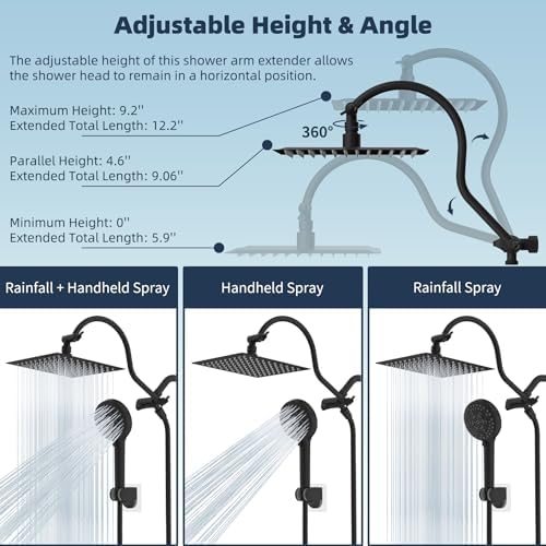 Hibbent All Metal cUPC Certified High Pressure Rainfall 8'' Shower Head - Image 6
