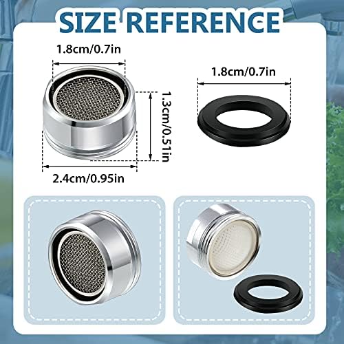 Honoson 6 Pcs Faucet Aerator Replacement, Male Thread(S), 24 mm - Image 2
