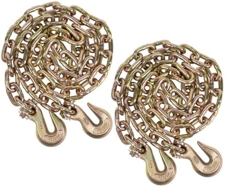 2 Pack 3/8 Inch x 20 FT Grade 70 Binder Chain with Clevis Grab Hooks - G70 Transport Tow Chain - 6,600 Lbs Working Load Limit - Image 2