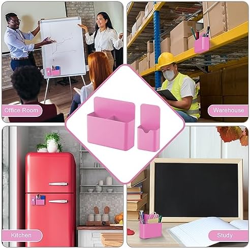 KITANIS Magnetic Pen Holder,2 Pack Magnetic Dry Erase Marker Holder with Generous Compartments,Strong Magnet Storage Marker Pen Pencil Organizer for Refrigerator,Whiteboard,Locker Accessories - Image 7