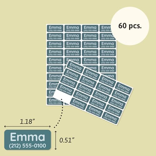 TeddyLabels - Clothing Labels for Nursing Home (60) – Self-Adhesive Name Tags for Clothes and Personal Items. Personalized Labels for Daycare, Nursing Homes, and Laundry Use - Dark Blue - Image 6