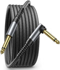 JSAUX Guitar Cable 15 feet, Amp Cord for Electric Guitar/Mandolin/Bass, Pro Audio Instrument Cable with 1/4" Tips(TS Port) Right Angle to Straight-Gray by JSAUX
