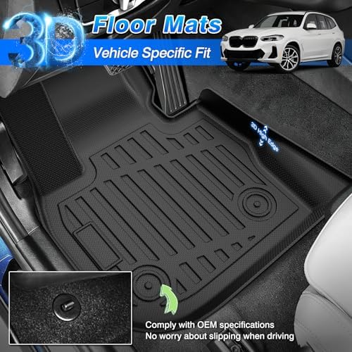 Cartist Floor Mats for 2018-2024 BMW X3 & 2019-2024 BMW X4, All Weather Floor Liners for X3 Accessories, Heavy Duty TPE Car Mats, Car Accessories - Image 2