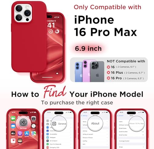 GolbinBox Magnetic for iPhone 16 Pro Max Case, Silicone Cover, Red - Image 2