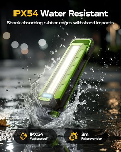 Work Light - 5200mAH Foldable Magnetic Under Hood Working Light with Hooks, Portable Magnetic Rechargeable Cordless 3300LM Job Site Lighting for Mechanic/Car Repairing/Garage - Image 4