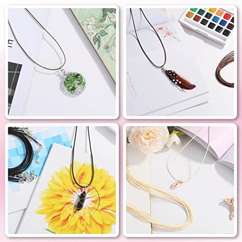 Necklace Cord, Paxcoo 50Pcs Necklace String Rope with Clasp, 24 Inch Waxed Cotton Cord Necklace Bulk for Charms Pendants, Bracelets, Necklaces, Jewelry Making Supplies and Beading Supplies - Image 2