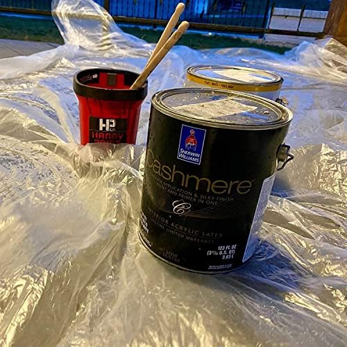 5 Pcs 9x12ft Plastic Drop Cloths for Painting, Plastic Tarp Waterproof Dustproof Multi-Purpose Furniture Cover Floor Wall Protection Film - Image 5