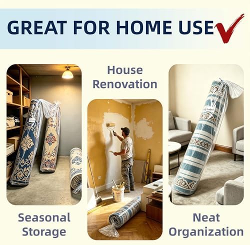 Heavy Duty Plastic Carpet Storage Bag, 92 x 20 Inch Rug Shipping Bag - Image 5