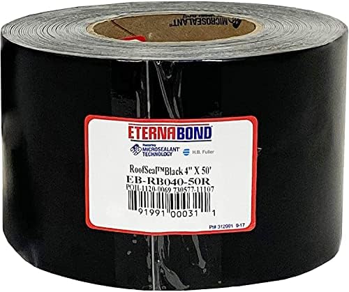 EternaBond RoofSeal Black 4" x50' MicroSealant UV Stable RV Roof Seal Repair Tape | 35 mil Total Thickness - EB-RB040-50R - One-Step Durable, Waterproof and Airtight Sealant by ETERNABOND