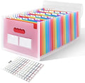 SKYDUE Accordion File Organizer with 26 Pockets & Label Stickers, Expanding File Folders Fit for A4 & Letter Size Paper, Multi-Functional Document Organizer for Home & Office File Management by SKYDUE