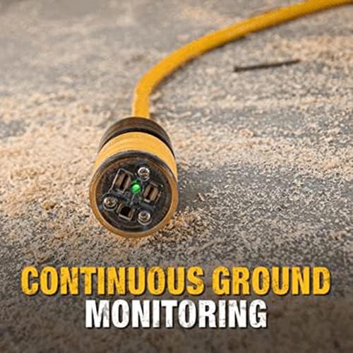 DEWALT 100 Foot Extension CordLighted Click-to-Lock 10/3 SJTW -Heavy Duty Outdoor, Waterproof, Weatherproof, Heat & Corrosion Resistant Industrial Strength Light Up Three Prong Outlet Plug Power Cord - Image 5