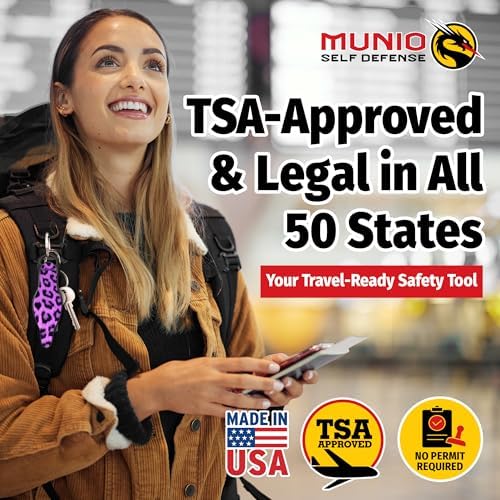 MUNIO Self Defense Keychain – Stylish, Portable Safety Tool for Women & Men – Non-Lethal, TSA Approved, Made in USA - Image 4