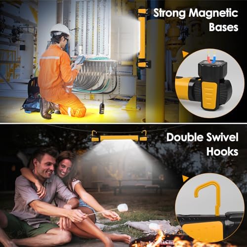 Ropelux Mechanic Work Light Bar with 2500LM 5200mAh Battery, Orange 3 Pcs - Image 5