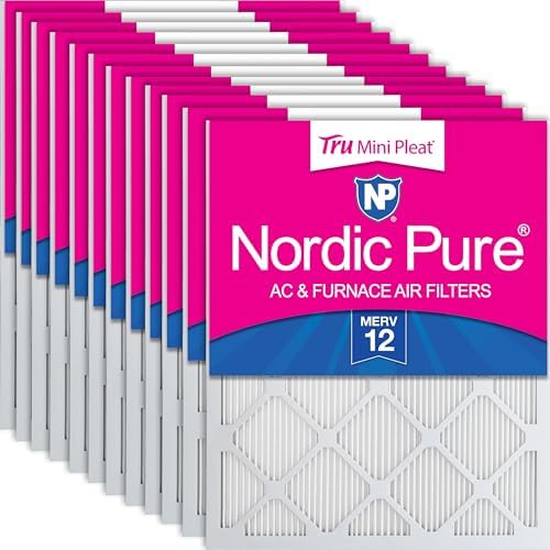 Nordic Pure 18x20x1 Tru Mini Pleat MERV 12 AC Furnace Air Filters 12 Pack by NordicPure