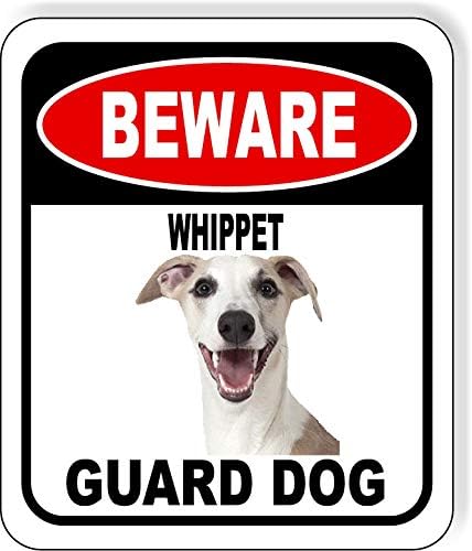 BEWARE WHIPPET GUARD DOG Aluminum Composite Outdoor Sign 20" x24" Metal Security Notice for Yard, Fence, Porch, Property, and Business – No Trespassing, Warning, Attack Dogs, Protection by WorkHouseSigns
