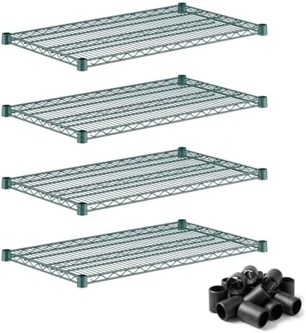 21" x 36" 4 Pack Commercial Kitchen Wire Shelving Shelves, NSF Green Epoxy Steel Construction by Zedfire