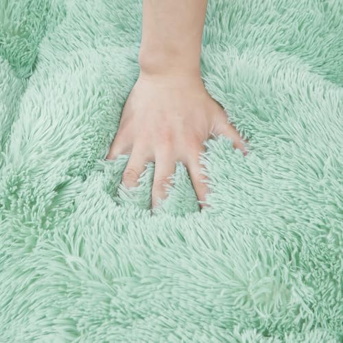 EHEYCIGA Fluffy Dog Crate Bed, Plush Extra Large Dog Pillow, Apple Green - Image 4