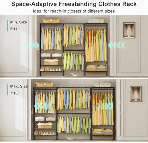 SEMHOR E06 Expandable Heavy Duty Clothes Rack for Reach-in Closet - Image 4