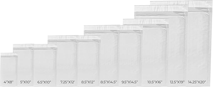 200-Pack Waterproof Poly Bubble Mailers 7.25 x 12 - Image 2