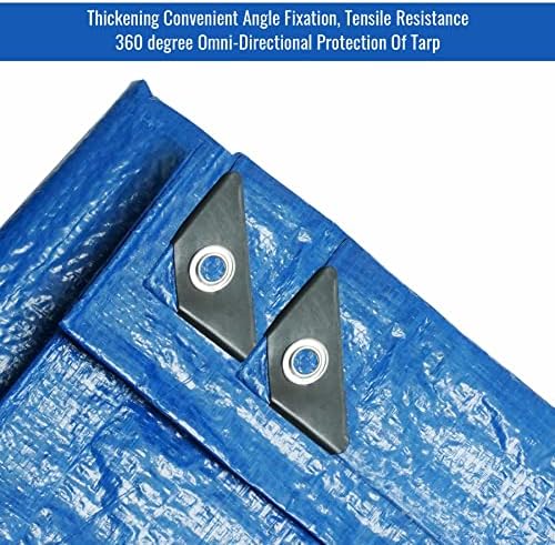 Blue Tarp Pack of 4 Tarps Heavy Duty waterproof 8x10 Large Multipurpose Poly Outdoor Tarps Cover 5 Mil Thickness Blue Tarpaulin Reinforced Rip Resistant Rubber Edges With Aluminum Grommets - Image 3