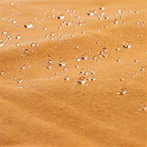 WHITEDUCK 7'x9' Canvas Tarp 18 oz/37 Mil Heavy Duty Water Repellent UV Resistant, Rustproof Grommets, Industrial & Commercial Use Cloth Tarp (Finished Size: 6'6" x8'6", Tan) - Image 6