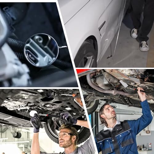 Telescoping Auto Inspection Mirror, 360° Swivel Mechanic Mirror Tool with Long Handle, Rectangular Round Extendable Mirror on a Stick for Technicians, Car Repair, Contractors, Home Inspection - Image 2
