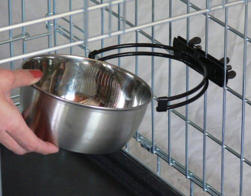 MidWest Homes for Pets Snap'y Fit Stainless Steel Food or Water Bowl, Holds 2 Quarts, Mounts to Wire Crates, No-Tip Design, Rust-Resistant, for Large Dogs and Cats - Image 2