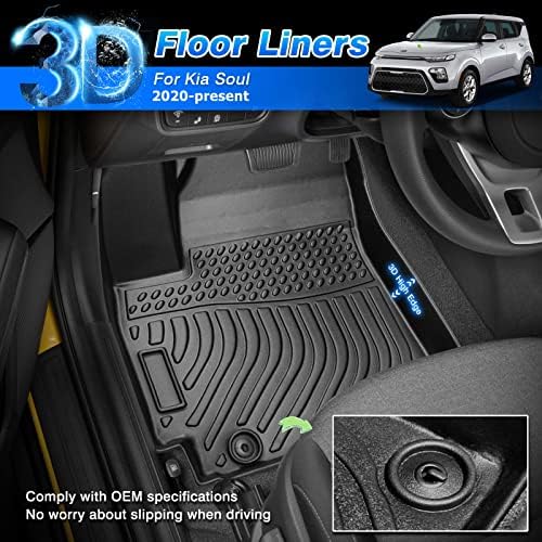 Floor Mats for Kia Soul 2020-2025 2026, All Weather Floor Liner for Soul Accessories Car Floor Mat Heavy Duty Waterproof - Image 2