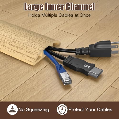 Eapele Floor Cord Cover 10ft Cord Covers for Wires on Floor, Heavy Duty Extension Cord Cover, Rubber Floor Cable Cover, Prevent Trip Hazard for Sidewalk Home Office Outdoor or Indoor Settings - Image 5