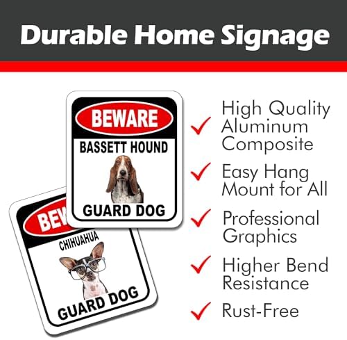 BEWARE LEONBERGER GUARD DOG Aluminum Composite Outdoor Sign 8.5" x10" Metal Security Notice for Yard, Fence, Porch, Property, and Business – No Trespassing, Warning, Attack Dogs, Protection - Image 3