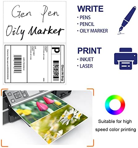 8-1/2"×5-1/2" Shipping Labels 60 Labels Sticker Paper for Laser/Ink Jet Printer mailing Labels 8.5"×11" White 2 per Sheet - Image 4