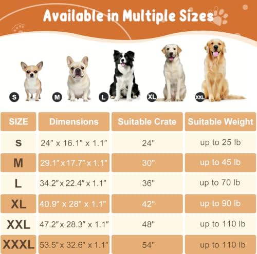 EMPSIGN Dog Crate Pad for 24"x18" Dog Crate, Plush/Canvas Navy - Image 5