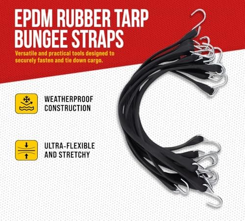 Mytee Products 31" EPDM Tarp Bungee Straps w/Crimped Hooks -50 Pack - Image 5
