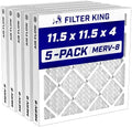 Filter King 11.5x11.5x4 Air Filter MERV 8, AC Furnace Filters (5-Pack) by FilterKing