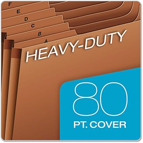 Pendaflex Heavy Duty Expanding File with Extra-Thick Cover, Tyvek Reinforced Edges, 21 Pockets, A–Z Tabs, Elastic Cord Closure, Letter Size (R117ALHD),Brown - Image 3
